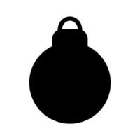 Weihnachten Glas Ball Spielzeug Silhouette Symbol vektor