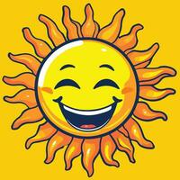 logotyp av leende Sol vektor