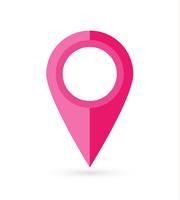 Platsstift. Map pin flat icon vector design.