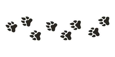lejon tassar. djur- Tass grafik, vektor annorlunda djur fotspår svart på vit bakgrund illustration