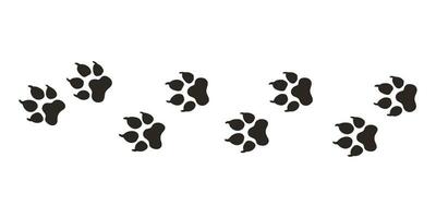 Leopard Pfoten. Tier Pfote Drucke, Vektor anders Tiere Fußabdrücke schwarz auf Weiß Hintergrund Illustration
