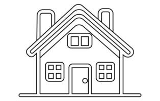 einstellen Linie Symbole von Häuser , verschiedene Gliederung klein und winzig Häuser, kontinuierlich Linie Zeichnung von Haus , vektor