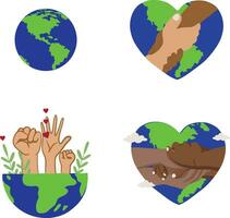 värld humanitär dag firande klistermärke. vektor illustration