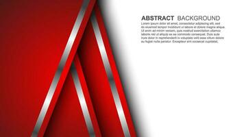 abstrakt röd och vit överlappande skikten bakgrund kombinerad med silver- texturerad rader dekoration. lyx och premie begrepp vektor design mall för använder sig av modern omslag element, banderoller, kort