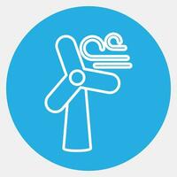 Symbol Wind Turbine. Ökologie und Umgebung Elemente. Symbole im Blau runden Stil. gut zum Drucke, Poster, Logo, Infografiken, usw. vektor