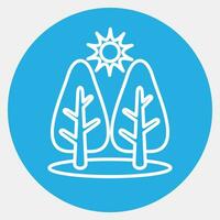 Symbol Wald. Ökologie und Umgebung Elemente. Symbole im Blau runden Stil. gut zum Drucke, Poster, Logo, Infografiken, usw. vektor