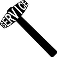 ikon service Centrum logotyp hammare symbol med text service vektor