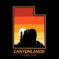 Vektor von Canyonlands im Sonnenuntergang perfekt zum drucken, T-Shirt Design, usw
