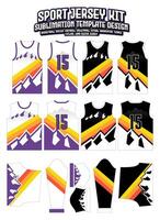 solnedgång berg begrepp jersey design sportkläder mönster mall vektor