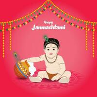 Janmashtami kreativ ad vektor mall