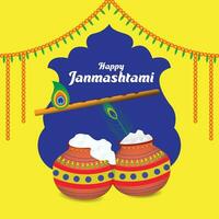 Janmashtami kreativ Anzeige Vektor Vorlage