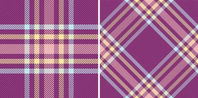 Stoff Tartan Textil- von nahtlos Muster Plaid mit ein prüfen Textur Vektor Hintergrund.