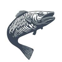 Fisch Hand gezeichnet Vektor Illustration zum Logo oder Emblem