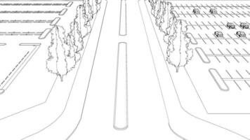 3d Illustration von Parkplatz und Carport vektor