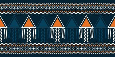etnisk ikat tyg mönster geometrisk stil.afrikansk ikat broderi etnisk orientalisk mönster blå bakgrund. abstrakt, vektor, illustration.textur, kläder, ram, dekoration, matta, motiv. vektor