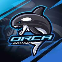 Orca-Esport-Maskottchen-Logo-Design vektor