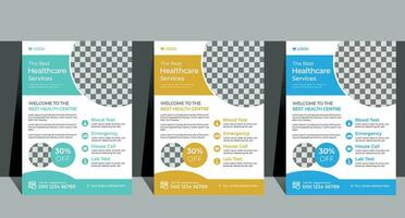 korporativ Gesundheitswesen und medizinisch Abdeckung, a4 Flyer Design Vorlage zum drucken, medizinisch Broschüre Design, Flugblätter Dekoration zum Drucken und Präsentation Vektor, vektor