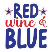 röd vin och blå 4:e av juli vektor