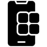 Glyphensymbol der mobilen App vektor