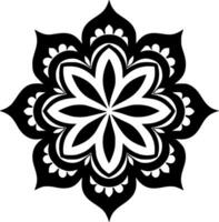 Mandala - - schwarz und Weiß isoliert Symbol - - Vektor Illustration