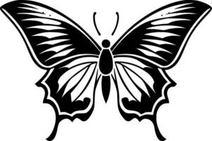 Schmetterling - - schwarz und Weiß isoliert Symbol - - Vektor Illustration