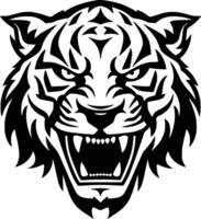 Tiger - - schwarz und Weiß isoliert Symbol - - Vektor Illustration