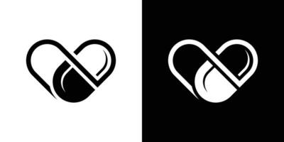 logotyp design element av de hjärta kombinerad med medicin vektor