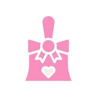 klocka kärlek ikon fast rosa vit stil valentine illustration symbol perfekt. vektor