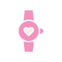 smart klocka kärlek ikon fast rosa vit stil valentine illustration symbol perfekt. vektor