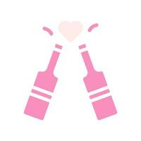 vin kärlek ikon fast rosa vit stil valentine illustration symbol perfekt. vektor