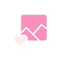 bild kärlek ikon fast rosa vit stil valentine illustration symbol perfekt. vektor