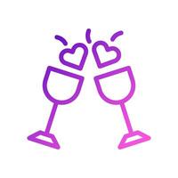 vin kärlek ikon lutning lila rosa stil valentine illustration symbol perfekt. vektor