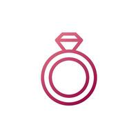 Ring Liebe Symbol Gradient Weiß rot Stil Valentinstag Illustration Symbol perfekt. vektor