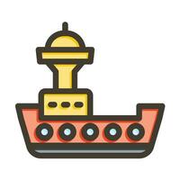 Schiff Vektor dick Linie gefüllt Farben Symbol zum persönlich und kommerziell verwenden.