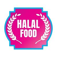 halal Essen zertifiziert Abzeichen Briefmarke, autorisiert halal trinken und Essen Produkt Etikett, genehmigt halal Zeichen Briefmarke vektor