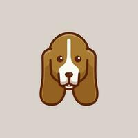 süß Benutzerbild Basset hetzen Kopf einfach Karikatur Vektor Illustration Hund Rassen Natur Konzept Symbol isoliert