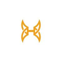 Brief h einfach geometrisch Linie Schmetterling Flügel Logo Vektor