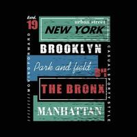 Brooklyn, ny york stad, text ram, grafisk t skjorta design, typografi vektor, illustration, tillfällig stil vektor