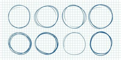 cirkel linje skiss ikon i hand dragen stil. cirkulär klottra klotter vektor illustration på isolerat bakgrund. penna eller penna bubbla tecken företag begrepp.
