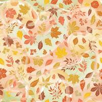 höst löv sömlös mönster. säsong blommig vattenfärg dragen organisk höstlig textur. falla blad natur ikon bakgrund. vektor