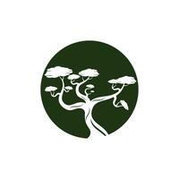 Bonsai Logo Design. japanisch Mini klein Pflanze Baum Silhouette Logo Design vektor