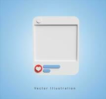 social media vit ram i 3d vektor illustration