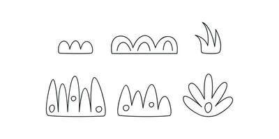 hand dragen linjär vektor illustrationer av gräs