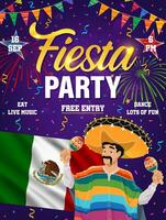 Mexikaner Fiesta Party Flyer, Einladung Poster vektor