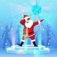 Karikatur Santa Charakter tupfen tanzen, Weihnachten Party vektor