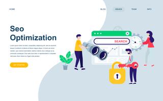 Moderne flache Webseiten-Designvorlage von Seo Analysis vektor