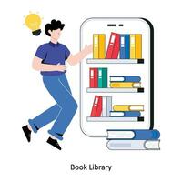 bok bibliotek platt stil design vektor illustration. stock illustration