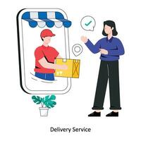 leverans service platt stil design vektor illustration. stock illustration