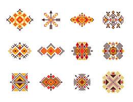 Mexikaner Stammes- Motiv Muster ethnisch Linie Ornament vektor