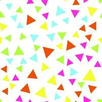 geometrisch nahtlos Muster von beschwingt Gelb, Rot, lila, Blau Dreiecke zum Textil, Papier und andere Oberflächen vektor